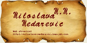 Miloslava Medarević vizit kartica